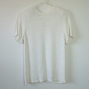 Dress Barn White top With Shoulder Pads Size Small